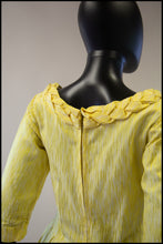 Vintage 1950s Yellow Brocade Princess Dress