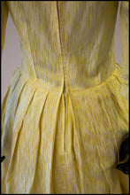 Vintage 1950s Yellow Brocade Princess Dress
