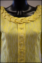 Vintage 1950s Yellow Brocade Princess Dress