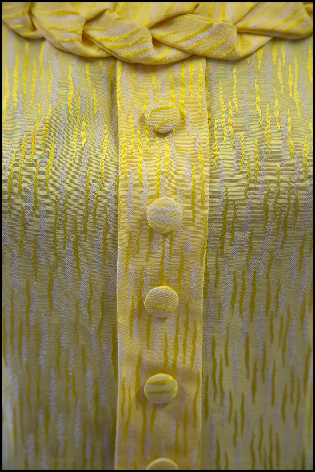 Vintage 1950s Yellow Brocade Princess Dress