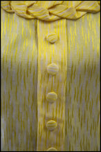 Vintage 1950s Yellow Brocade Princess Dress