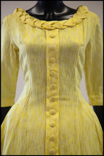 Vintage 1950s Yellow Brocade Princess Dress