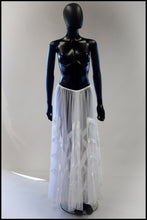 Vintage Ivory Tulle Chevron Maxi Skirt
