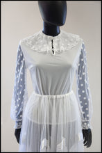 Vintage 1970s Ivory Polkadot Blouse