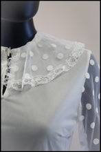 Vintage 1970s Ivory Polkadot Blouse
