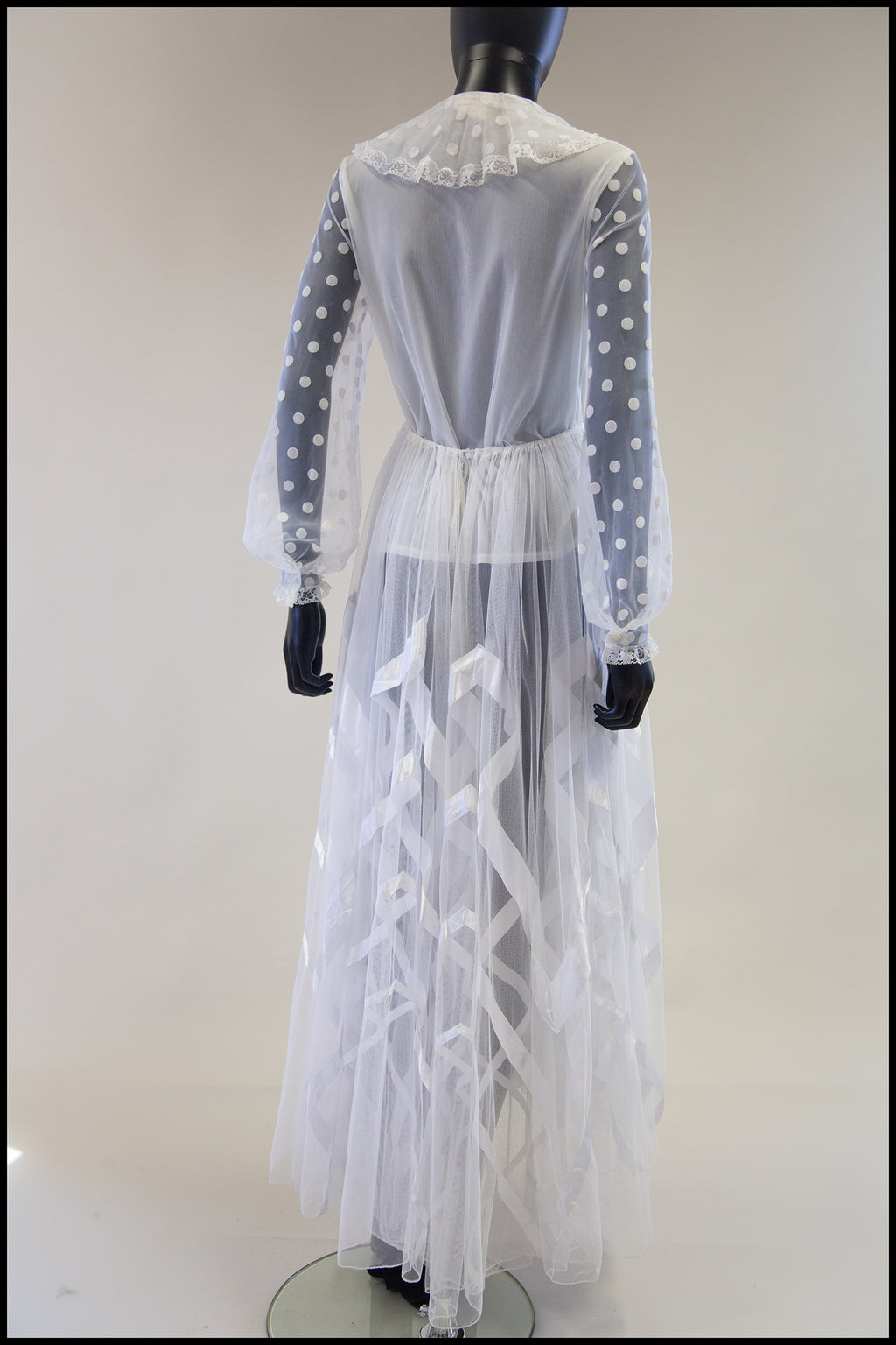 Vintage 1970s Ivory Polkadot Blouse