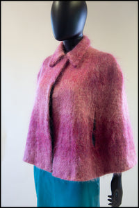 vintage 1960s pink mohair cape alexandra king 