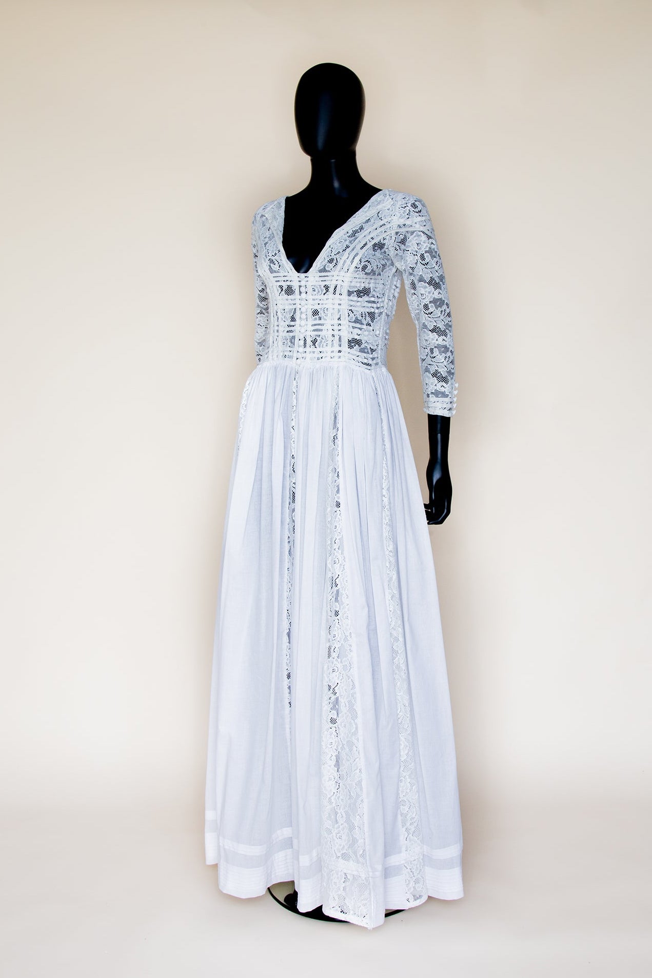 chinese dress ladies Cottagecore Lace Vintage Cotton Dress Ivory(Pre-Sale 14days) / M main image 1