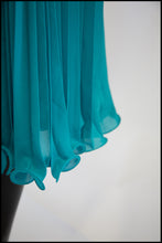 Vintage 1980s Turquoise Pleated Georgette Skirt