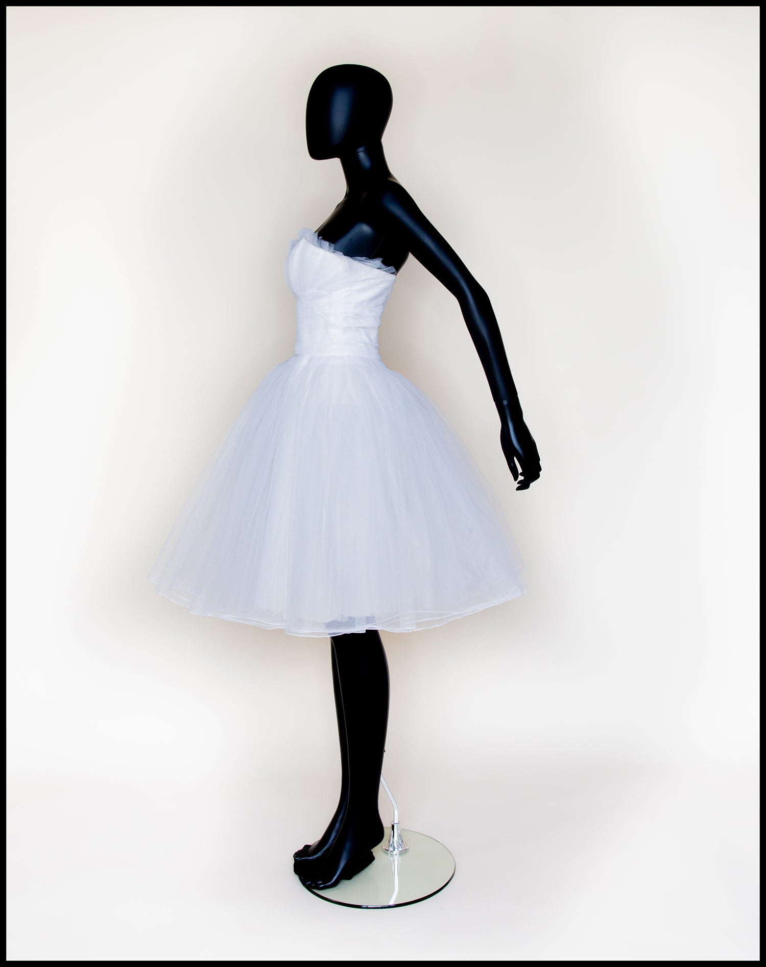 Debby - White Tulle Prom Dress - S