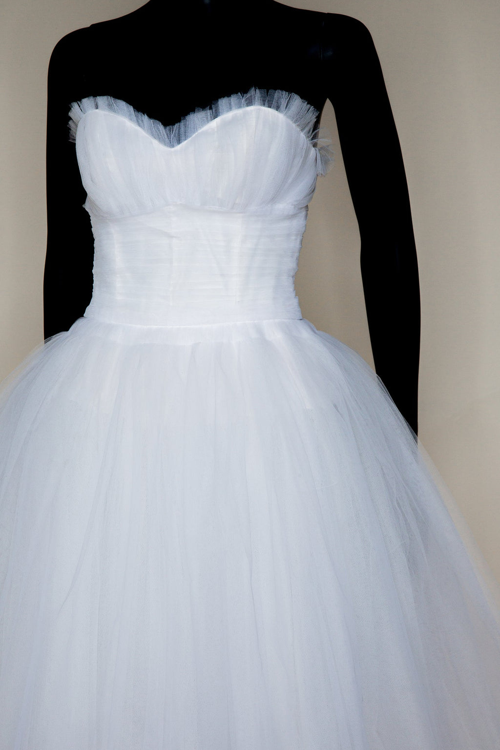 white tulle short ballet style wedding dress