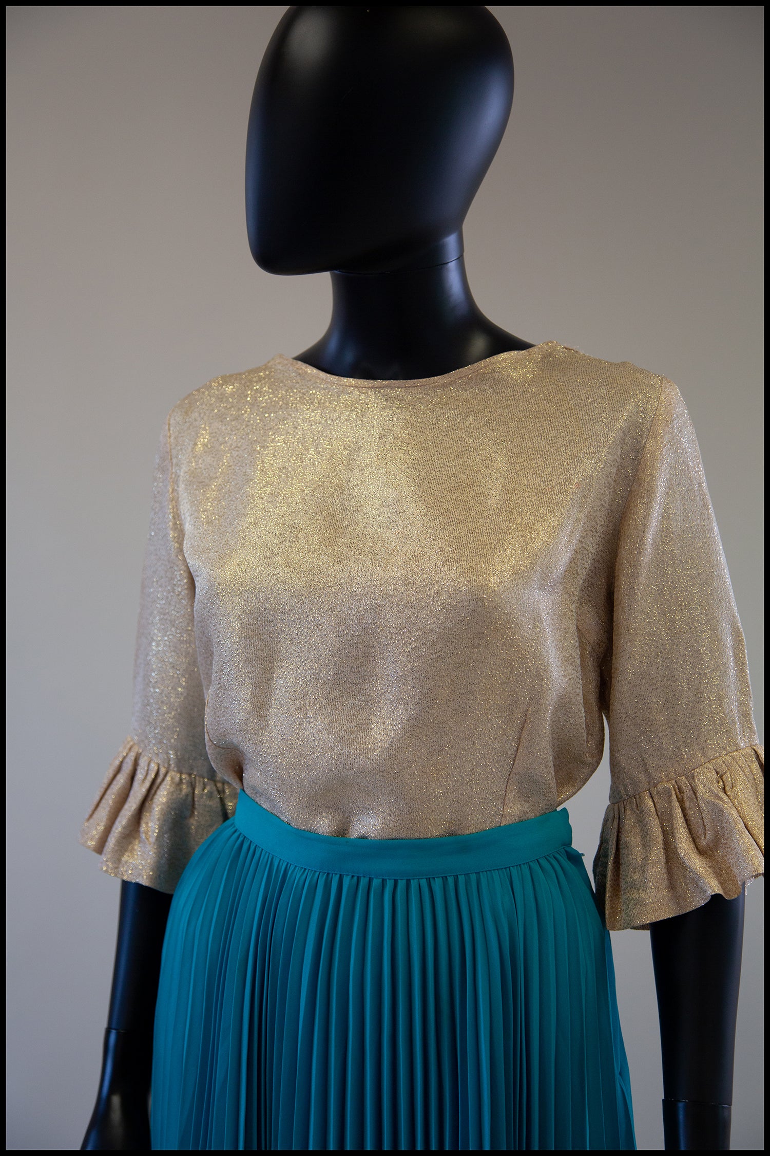 vintage 1960s gold metallic blouse top alexandra king 