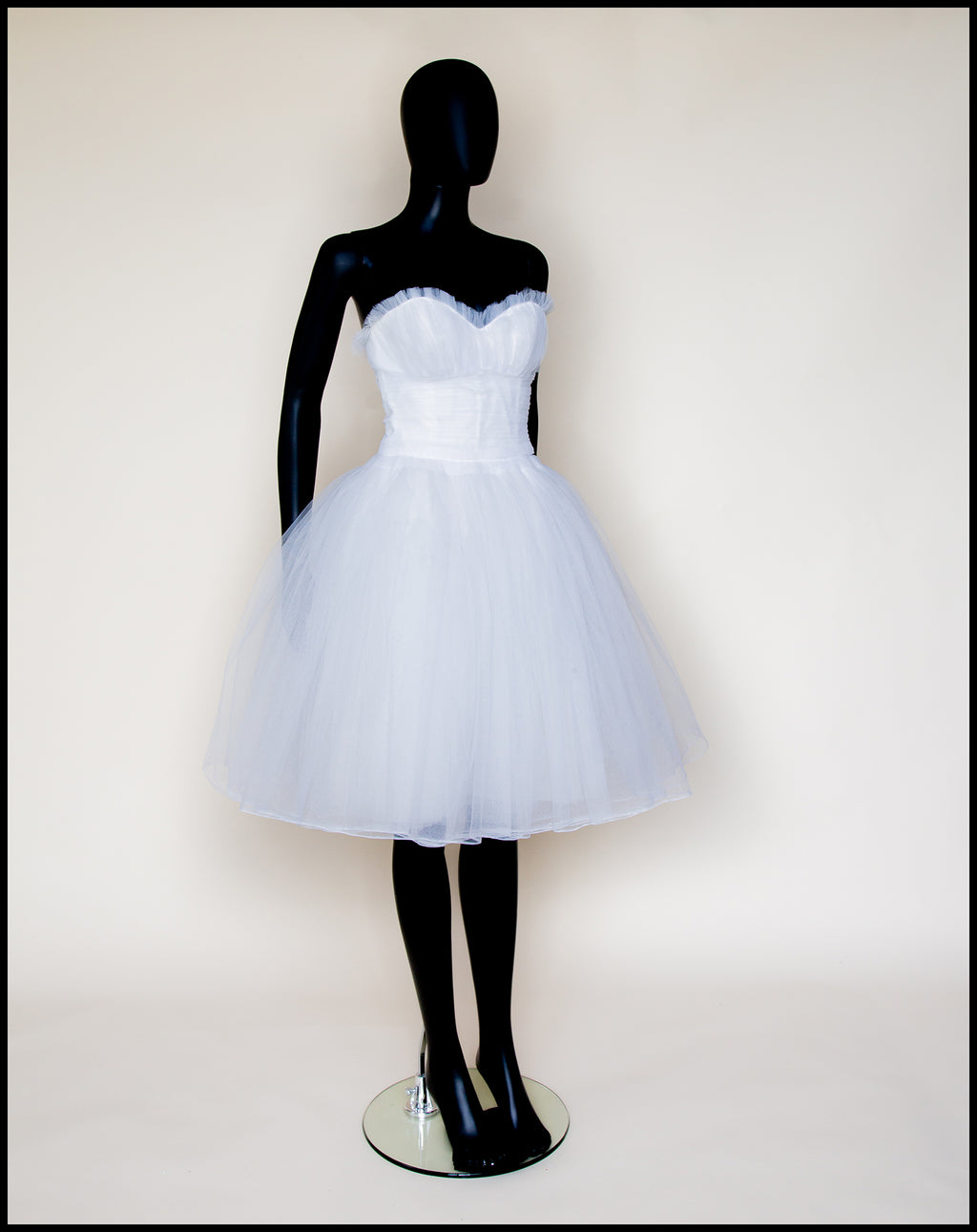 Debby - White Tulle Prom Ballerina Dress - Sample