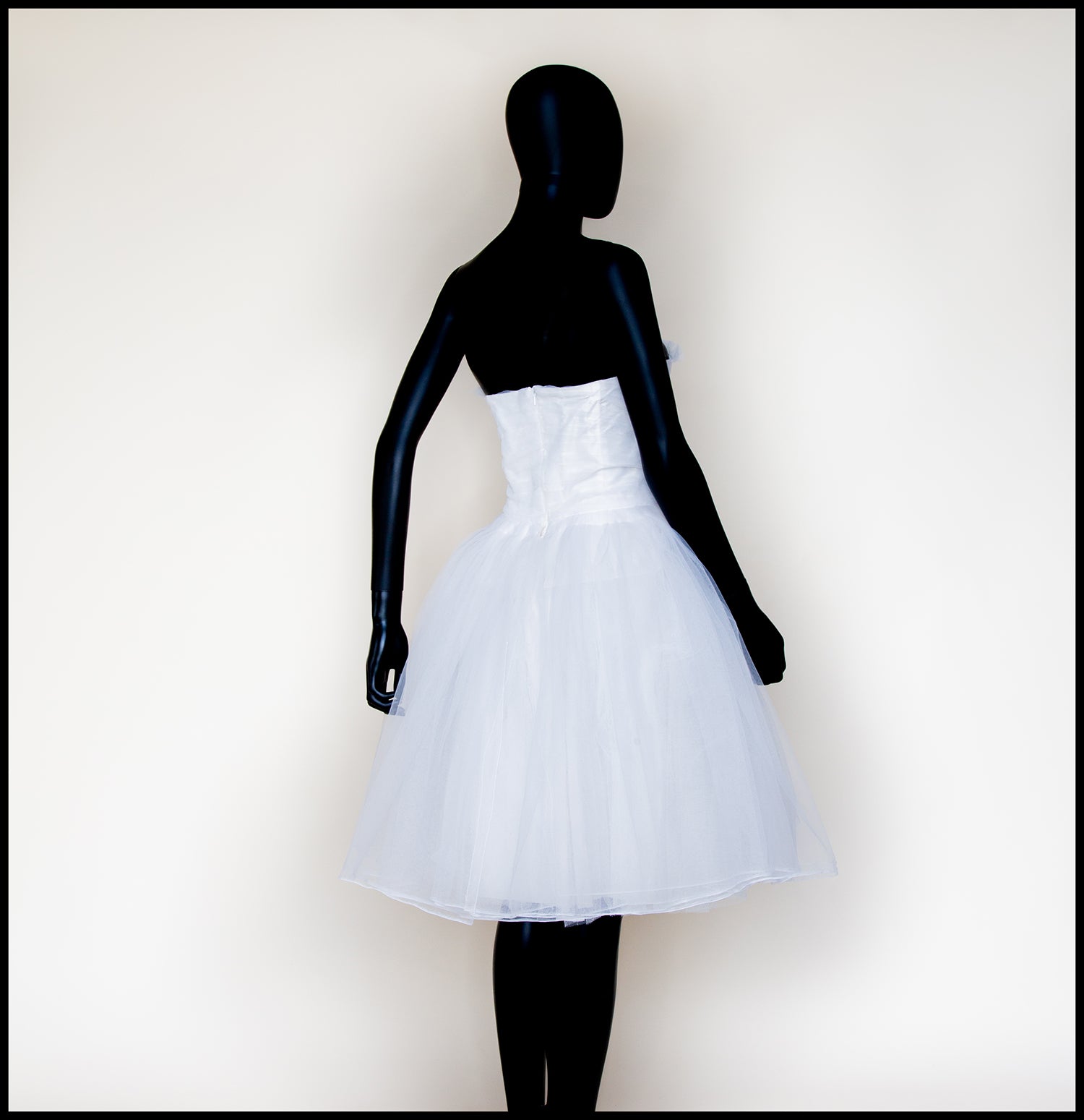Debby - White Tulle Prom Ballerina Dress - Sample