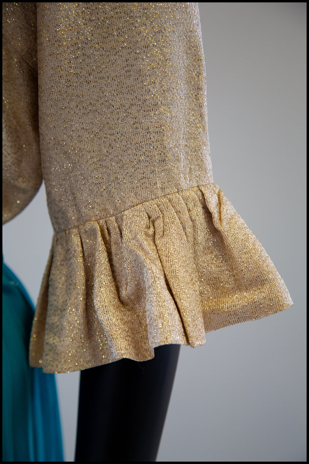 Vintage 1960s Gold Metallic Bell Sleeve Blouse