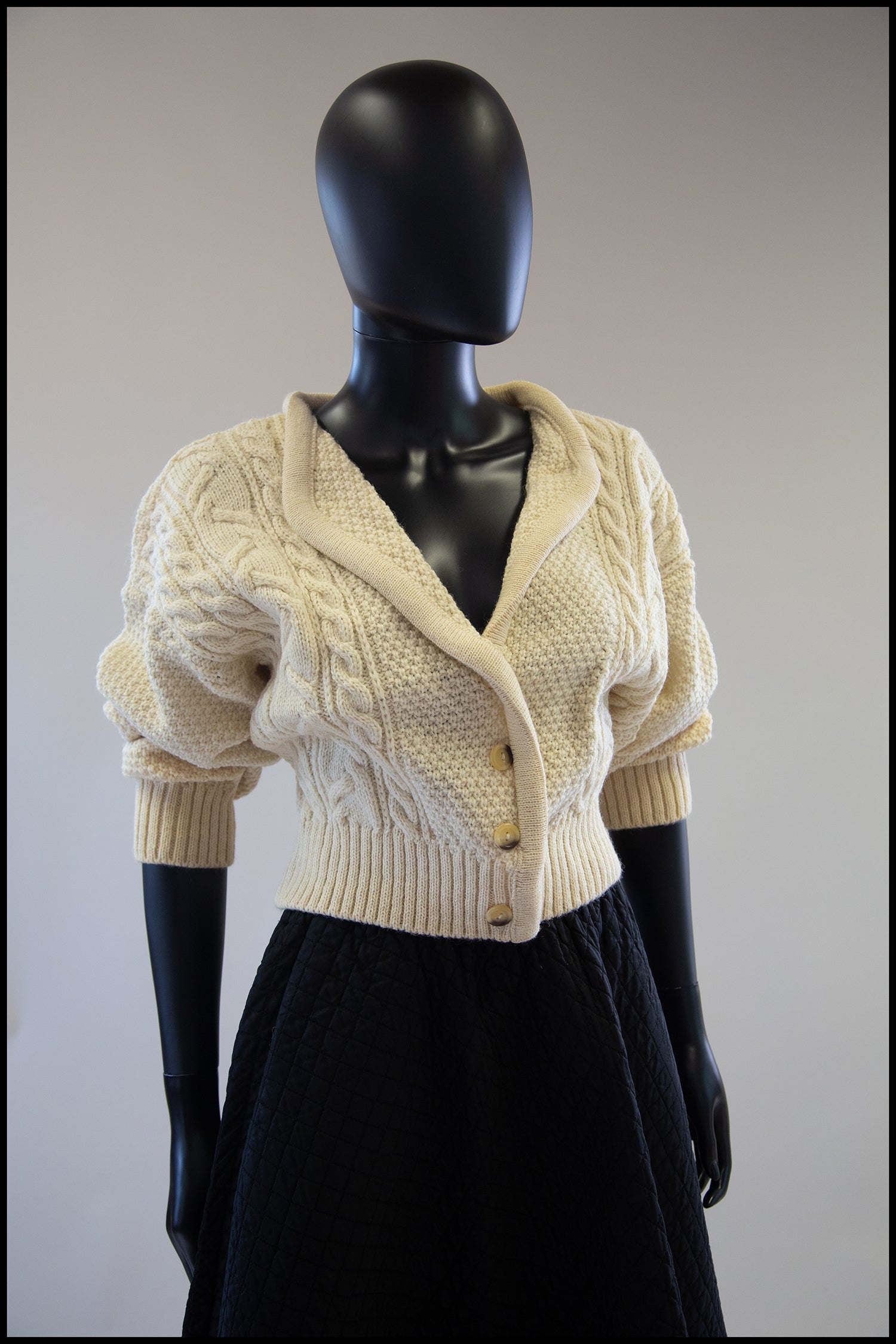 vintage aran knit wool chunky cardigan alexandra king vintage knitwear