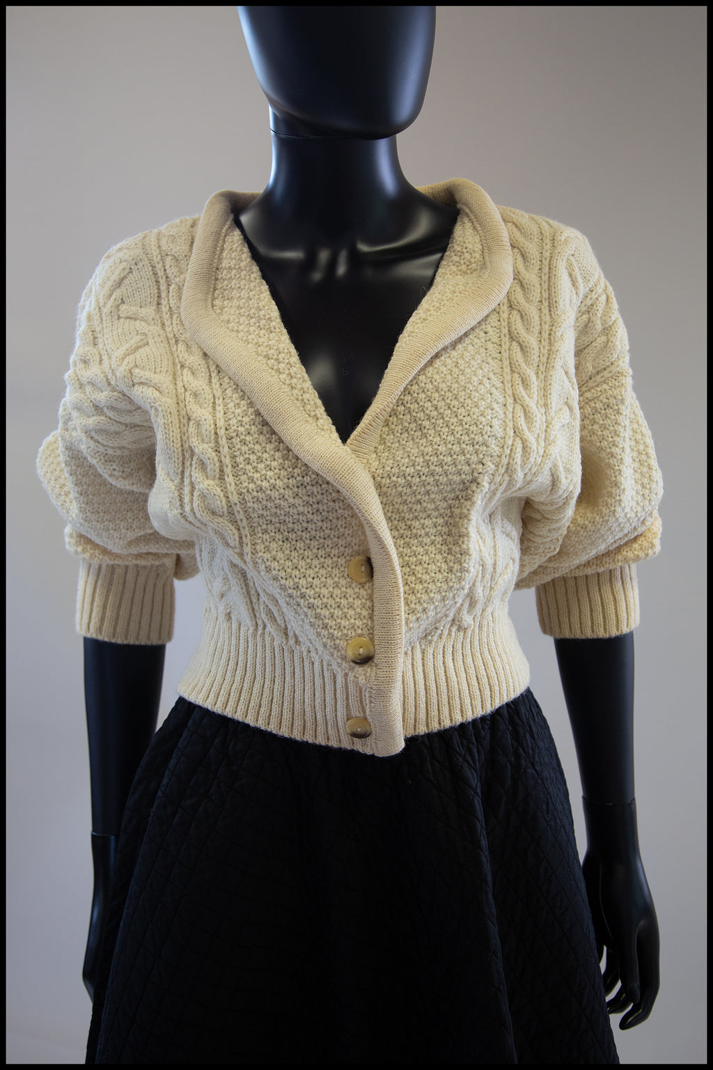vintage aran knit wool chunky cardigan alexandra king vintage knitwear