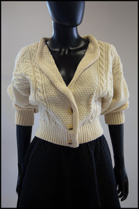 vintage aran knit wool chunky cardigan alexandra king vintage knitwear
