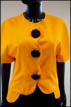 vintage 1980s yellow scallop linen jacket alexandra king