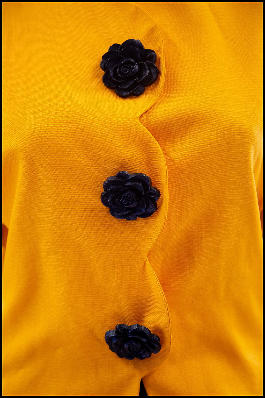 Vintage 1980s Yellow Albert Nipon Scalloped Jacket