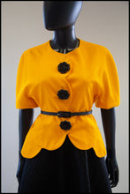 vintage 1980s yellow scallop linen jacket alexandra king albert nipon