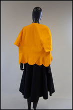 Vintage 1980s Yellow Albert Nipon Scalloped Jacket