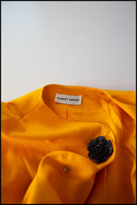 Vintage 1980s Yellow Albert Nipon Scalloped Jacket