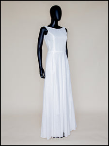 Natalia - Broderie Anglaise White Cotton Maxi Dress