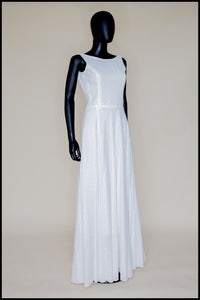 Natalia - Broderie Anglaise White Cotton Maxi Dress