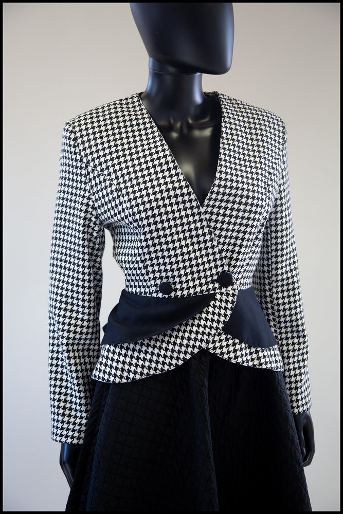 Vintage 1980s Travilla Houndstooth Jacket