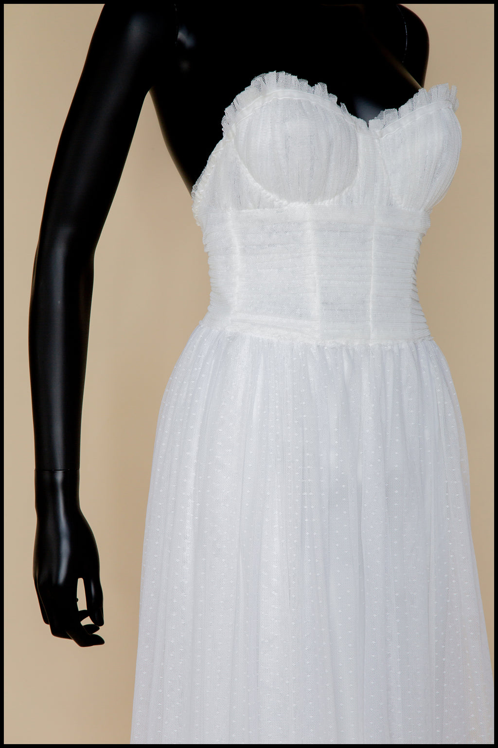 Ivory Dot Tulle Strapless Gown (sample)