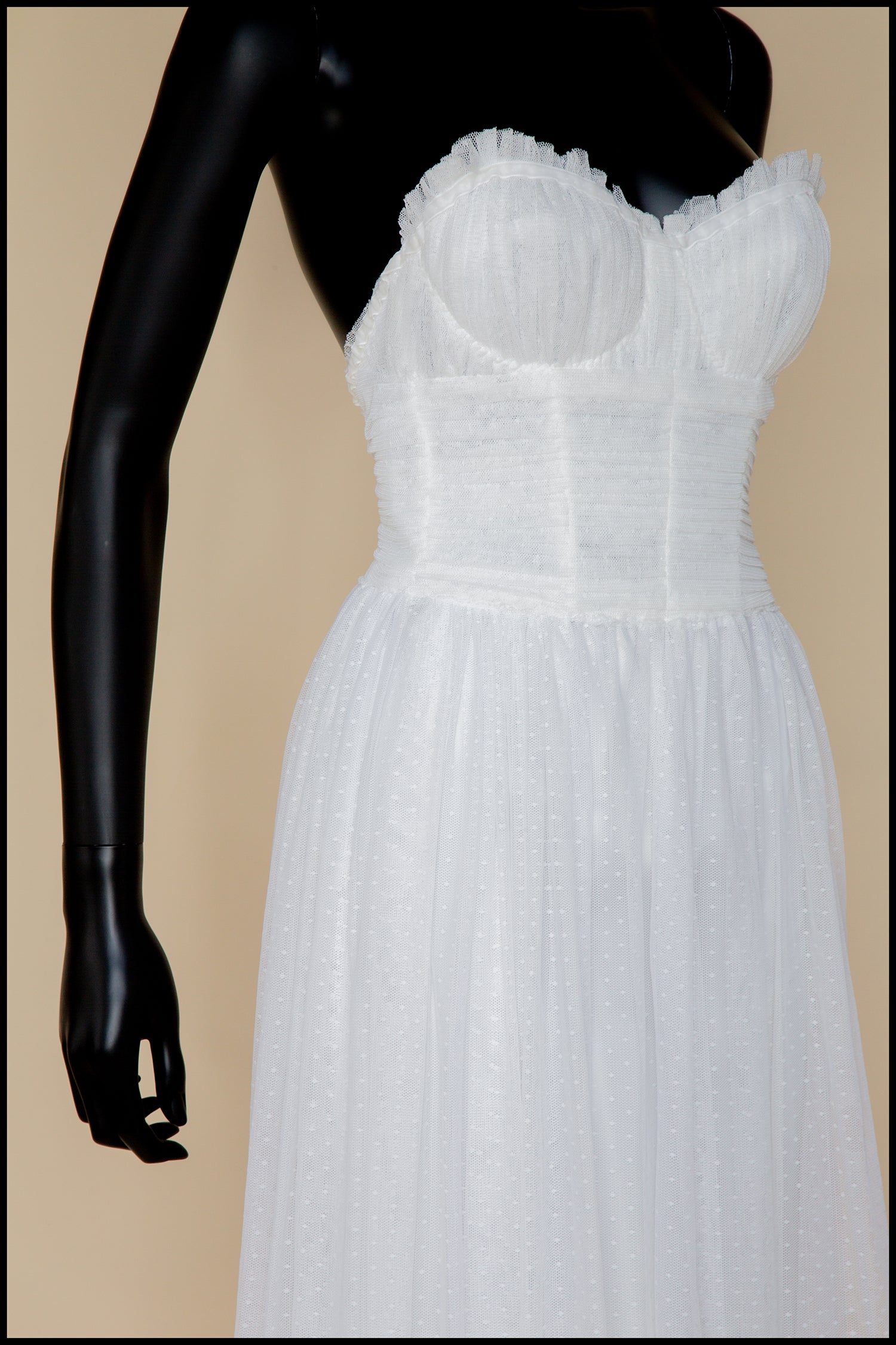 Ivory Dot Tulle Strapless Gown (sample)