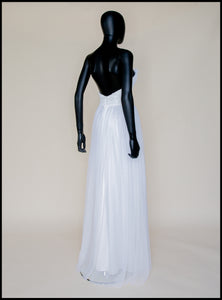 Christina - White Dot Tulle Strapless Gown (sample)