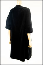 Vintage 1960s Black Velvet Duster Coat