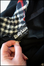 Vintage 1970s Black Wool Plaid Midi Dress