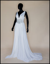 Venus - Draped Jersey Hand Beaded Star Gown - S