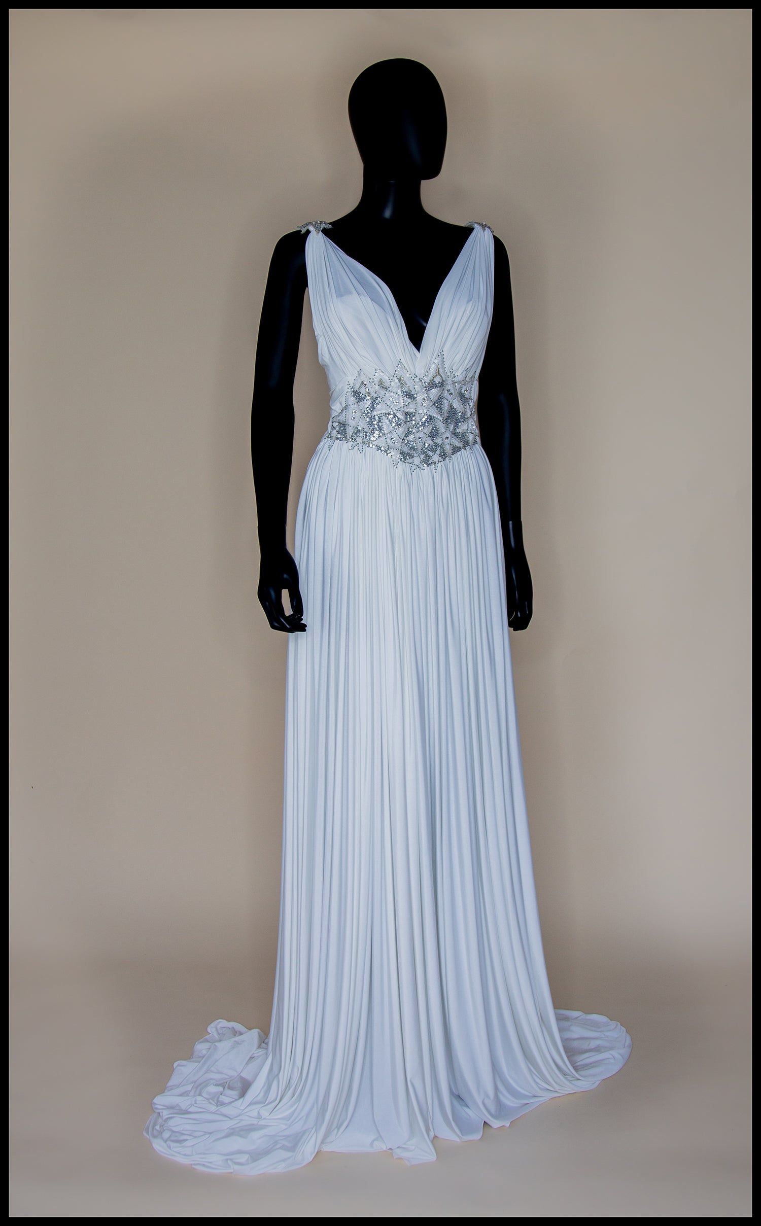 venus beaded dress Dusty Rose Beaded Cape Dress - Dramatic Evening Gown