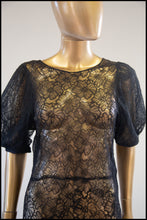 Vintage 1930s Black Lace Gown