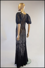 Vintage 1930s Black Lace Gown