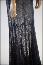 Vintage 1930s Black Lace Gown