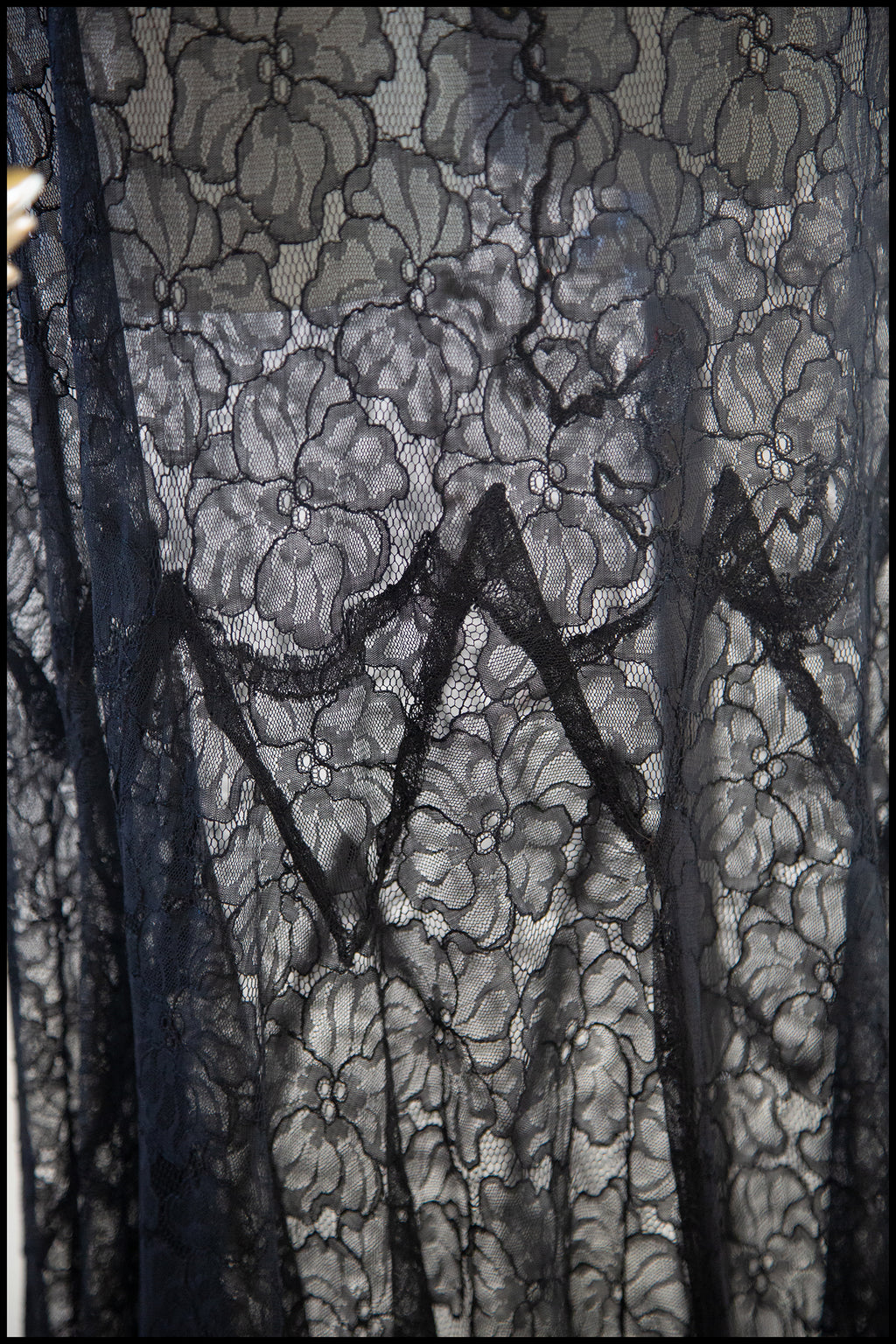 Vintage 1930s Black Lace Gown