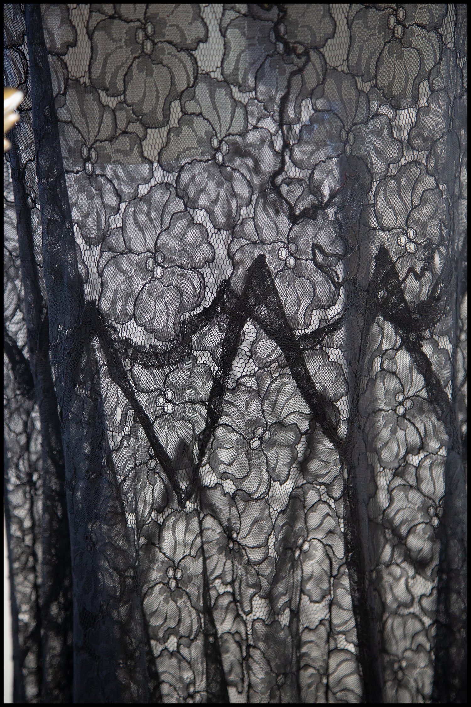 Vintage 1930s Black Lace Gown