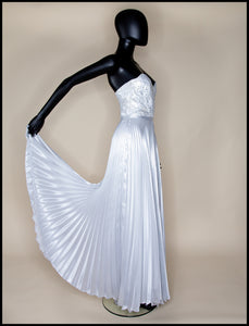 Wray - Metallic Pleated Glitter Gown - S