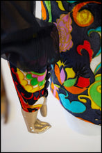 RESERVED Vintage 1970s Printed Velvet Playsuit