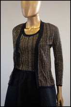 Vintage 1970s Gold Metallic Vest and Cardigan Set