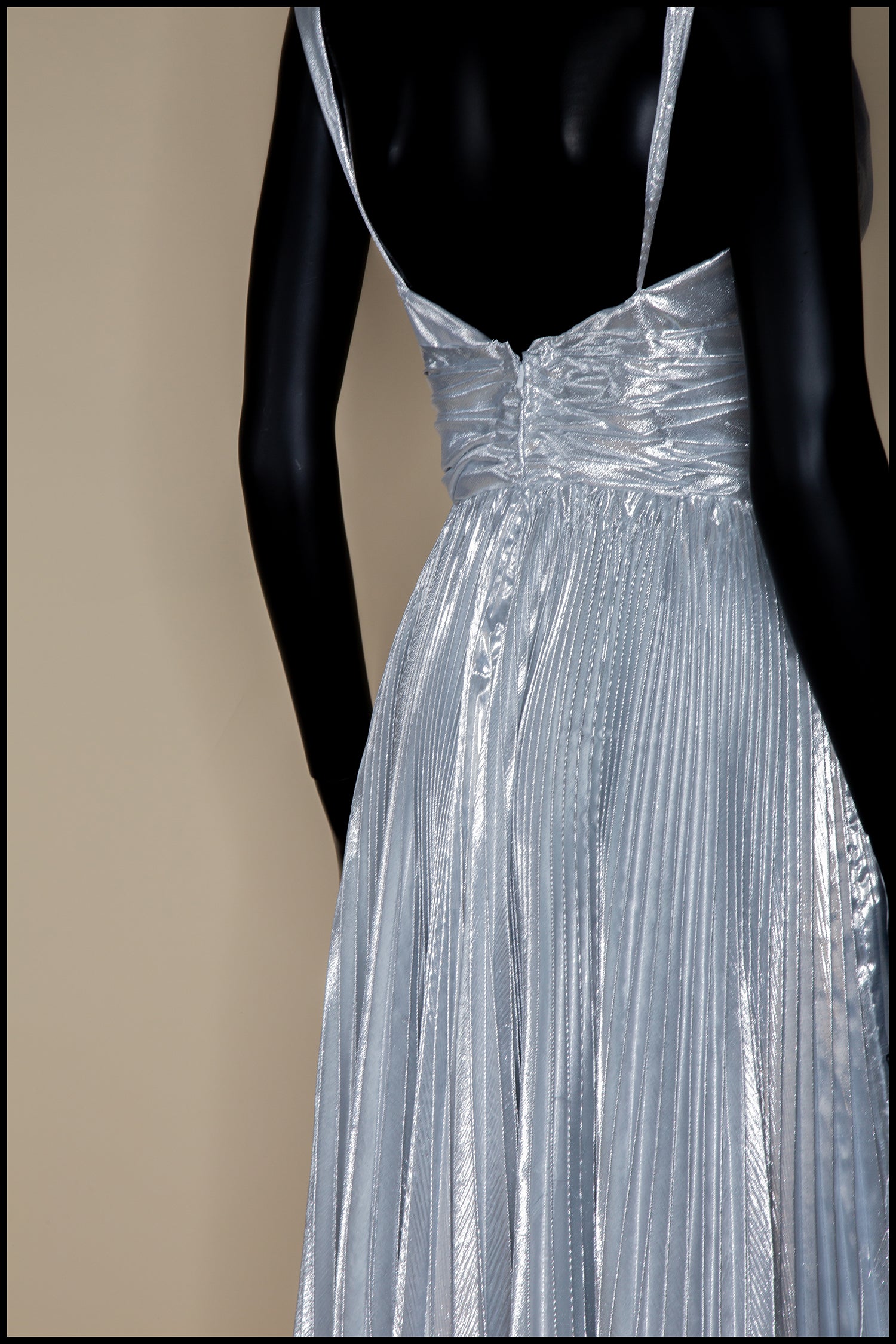 Fitz - Metallic Silver Lam Pleated Dress ALEXANDRA-KING Fitz - Metallic Silver Lam Pleated Dress ALEXANDRA-KING