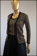 Vintage 1970s Gold Metallic Vest and Cardigan Set