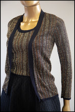 Vintage 1970s Gold Metallic Vest and Cardigan Set