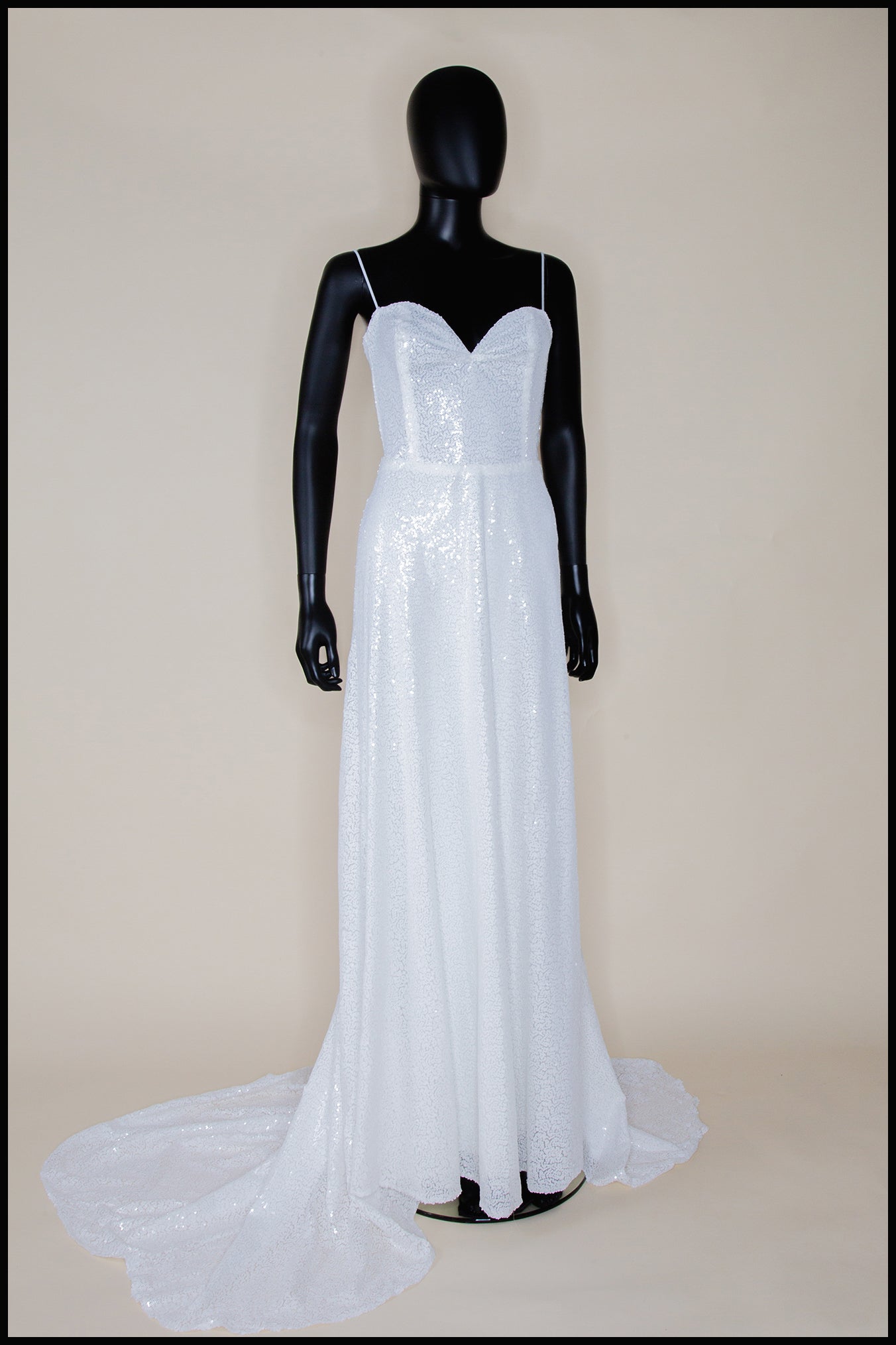 Cala - White Sequin Gown - S