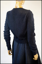 Vintage 1980s Black Mohair Hand Knit Cardigan